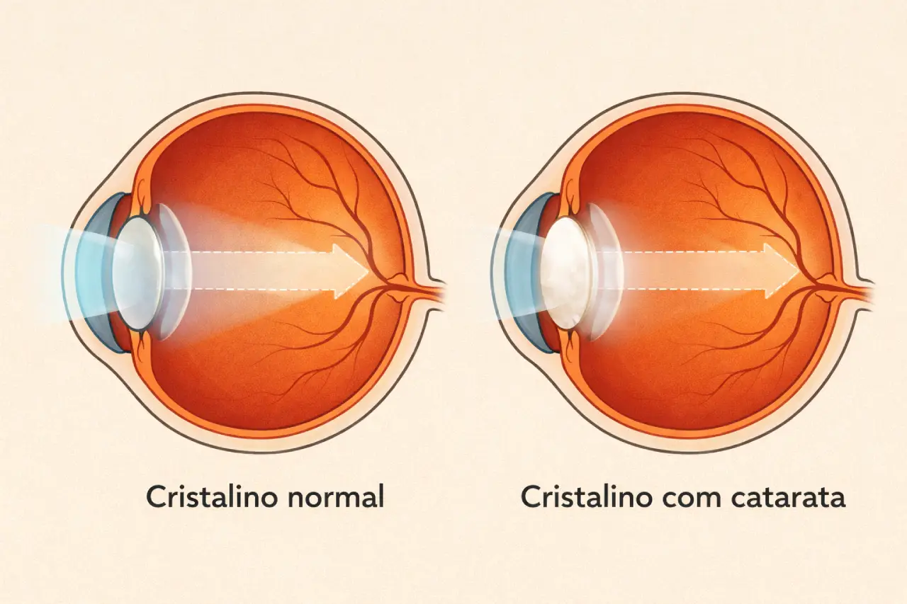 Sensibilidade &agrave; luz e dificuldade para enxergar com nitidez